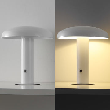 Suillius 11" Contemporary Bohemian Rechargeable/Cordless Iron Integrated LED Mushroom Table Lamp - JONATHAN Y